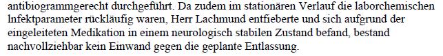 Entzuendungsparameter Rückläufig MHH Klinschar 02 Entzuendungsparameter Rückläufig MHH Klinschar 02